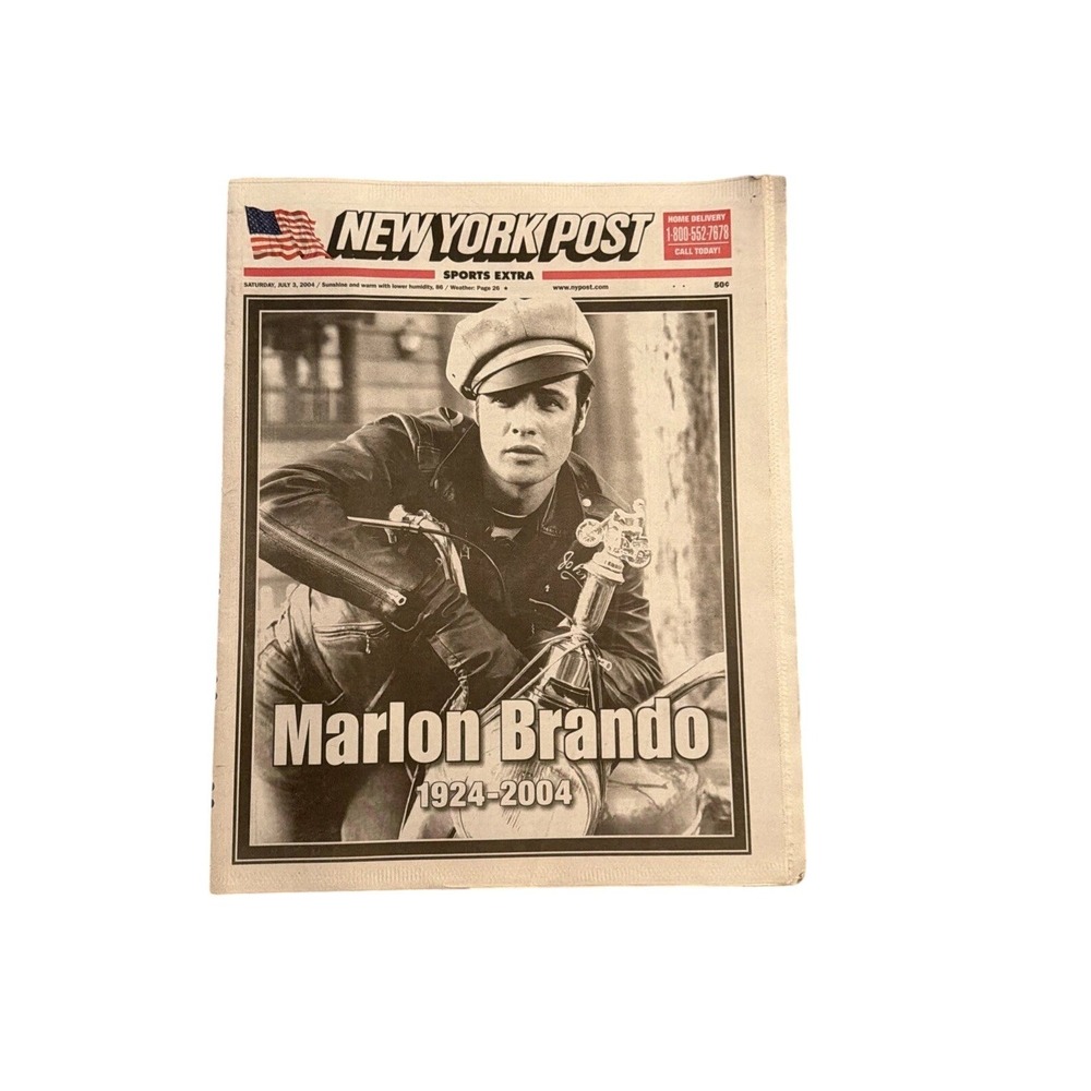New York Post July 3 2004 Marlon Brando 1924-2004 Obituary Tribute Newspaper
